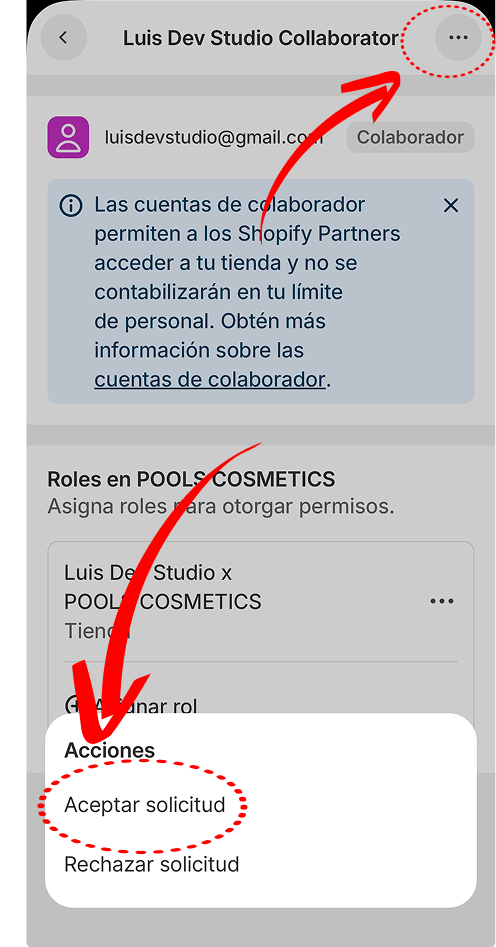 Approve collaborator request on mobile
